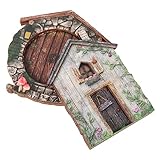 BESPORTBLE 2st Fairy Elf Tür Feenhäuser Für Gärten Im Freien Mini-elfentür Gnom Haustür Statuendekor Zahnfee Tür Zubehör Für Baumhäuser Mini-gartentür Miniatur-szenendekor Suite Holz Hölzern