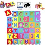 KIDUKU® 86 teilige Puzzlematte TÜV Rheinland geprüft - Kinderspielteppich, Spielmatte, Spielteppich für Baby & Kinder