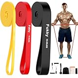 Fokky Fitnessbänder, Resistance Bands, Fitnessband Gymnastikband für Muskelaufbau, 3er Set Widerstandsstufen, Ideal für Yoga, Pilates, Muskelaufbau, Physiotherapie für Männer Frauen