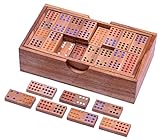 LOGOPLAY Domino Doppel 12 - Legespiel - Gesellschaftsspiel aus Holz mit 91 Spielsteinen