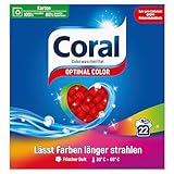 Coral Waschpulver Optimal Color effektives Colorwaschmittel für länger strahlende Farben 4x 22 WL