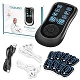flintronic TENS Gerät Schmerztherapie Reizstromgerät mit 2 Kanäle，TENS/EMS Gerät Schmerztherapie Muskelstimulator, 6 Modi und 11 Intensitäten, für Bein, Rücken, Schulter, Nacken (Schwarz)