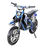 Actionbikes Motors Kinder Elektro Crossbike Gepard | 𝟱𝟬𝟬 Watt Motor bis 𝟐𝟒 km/h - Motorrad - Pocket Bike - Dirt Bike - Motocross - Pocketbike - Motorsport - Dirtbike - Enduro ab 8 Jahren (Blau)