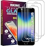 RKINC 3 Stück, Panzerglas Schutz Glas für iPhone 7 Plus / 8 Plus, Panzer HD Displayschutzfolie, 0,33 mm kratzfest, splitterfrei, blasenfrei, lebenslangeGarantie