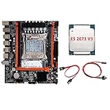 X99H Motherboard-Set mit Prozessor E5 2673 V3 + Schaltkabel + SATA-Kabel LGA2011-V3 DDR3X4 RAM M.2 NVME PCI-E 3.0 X16 SATA3.0