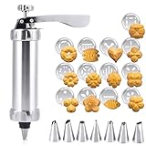 Gebäckpresse Für Spritzgebäck, Edelstahl Plätzchen Spritzpistole, Aluminiumlegierung Plätzchenpresse, Gebäckspritze Zur Reinigung Abnehmbar Geeignet Für Kuchen DIY Dekorations Backwerkzeuge