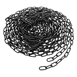 WOPPLXY Stahlkette, 10m Metallkette 3mm Schwarz, Gliederkette Meterware aus Kohlenstoffstahl für Hängezäune, Schaukelketten, Wäschetrockenketten, Kette Hängesessel, Lampenkette