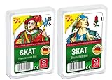 Spielkartenfabrik Altenburg 2er Set aus Skat Französisches Bild und Skat Deutsches Bild Kornblume Kartenspiel im Kunststoffetui