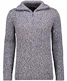 RAGMAN Herren Troyer-Strickpullover Tweed Blau-177, 5XL