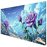 Malen Nach Zahlen Erwachsene Blumen 150x60cm XXL Malen Nach Zahlen Kinder ab 10 DIY Set Erwachsene Anfänger Paint by Numbers Wolke Handgemalt Ölgemälde Leinwand Geschenke für Frauen Herbstdeko C-21