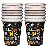 TOYANDONA Hexenmuster Becher Halloween Einweg-Pappbecher 2 Set 48 Stück Halloween Einweg-Pappbecher Halloween Pappbecher Papiertablett Dekorieren Trinken Trinken