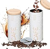 Matosch 2X kaffeepads aufbewahrung-Metalldose für Kaffeepads,kaffeepads behälter,Kaffeespender Paddose,Kaffeebox Pads (Weiß)