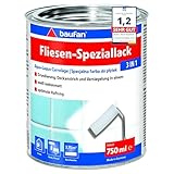 Baufan Fliesen-Speziallack 3 in 1 weiß seidenmatt - Fliesenlack Badezimmer, Küche und Innen-Wohnräume, Fliesenfarbe für Deckanstrich, Grundierung & Versiegelung
