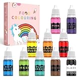 Lebensmittelfarbe flüssig 10ml×10 Farben konzentrierte flüssige Kuchenglasur Lebensmittelfarbe-Set zum Backen, Dekorieren, Kochen und Fondant. Vibrant Rainbow Food Colors Farbstoff für Heimwerker