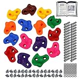 ALPIDEX Kinder Klettergriffe bunt 5/10/15/20/30 Stück Klettersteine inklusive Befestigungsmaterial, belastbar bis 200 kg, Indoor und Outdoor geeignet - 15 Stück