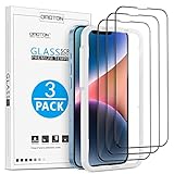 OMOTON 3 Stück Panzer Schutz Glas für iPhone 16e/14/13/13 Pro (6,1'), 3D Full Screen Schutzfolie mit Rahmen-Installationshilfe, Ultra-klar, Kratzern, 9H Härte, HD Displayschutzfolie, Ultrabeständig