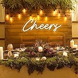 Cheers Neonschild USB betrieben mit dimmbarem Schalter LED Neonlichtschild für Wandhintergrund dekoration Cheer Light Up Sign Neon für Bar, Geburtstag, Party, Hochzeit, 15 x 5.5in (warmweiß)