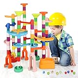 Murmelbahn kinderspiel - 135pcs Kugelbahn Marble Run Starke und Stabile Set mit Bahnelementen und Murmeln, Lernspielzeug und Konstruktionspielzeug, Geschenk für Kinder ab 3 Jahre