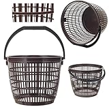 KADAX Erntekorb 12L, Gartenkorb zum Ernten von Obst, Gemüse und Kartoffeln, Garteneimer, Kartoffelkorb aus Kunststoff, Pilzkorb mit Tragegriff (Braun)