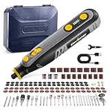 Enventor 8V Mini Multifunktionswerkzeug Akku, 2000 mAh, Rotationswerkzeug-Set, 5 Variable Geschwindigkeiten, 5000–30000 RPM, 125-tlg Zubehör zum Schnitzen, Schleifen, Polieren, Schneiden, Bohren