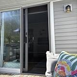 Magnetische Fliegengittertür Sturmtüren Für Die Vordertür, Einziehbarer Fliegengitter, Transparentes Ersatz-Fliegengitter Für Terrassenfalttüren Mit Rollen, Haustier- Und Kinderfreundlich Und(195x209c