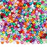 GUJOXILA 1000 Stück Bunte Pony Perlen mit Zum Auffädeln Große Loch 6x9mm Kandi Beads Bastelperlen Pony Beads Perlen Set für Armbänder Halsketten Schlüsselanhänger Schmuckherstellung Basteln
