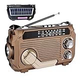 Survival-Radio, Solar-Kurbelradio | Tragbares Solar-Wetterradio mit Handkurbel | AM/FM/SW Radio mit Solarladung und Handkurbel USB mit Taschenlampe, Survival Gadget für Camping