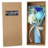 Muttertags Rosen Nelken Geschenkbox Blumensträuße konservierte ewige Blaue Rosen Nelken Geschenke für Mädchen für Immer künstliche Seifenblume Geschenk zum Muttertag Mama von Sohn Mothers Deko