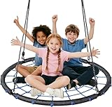 Nestschaukel Outdoor，Kinderschaukel Indoor & Outdoor for Kinder & Erwachsene höhenverstellbare Seile Hängeschaukel Durchmesser 100cm für bis zu 200kg (Gitterschaukel 100 cm)