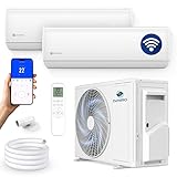 ZENIRO Klimaanlage Multisplit 2 Innengeräte Set (2 x 3,5kW) Klimagerät Air Conditioner mit Heizfunktion 21000 BTU 6,2kW A++ WiFi/App-Steuerung 4D AirFlow Heizen bis -20°C Vorgefüllt R32