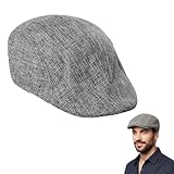 OIXYEY 1 Schiebermütze, Flatcap Herren, Schirmmütze, Schiebermütze Damen, Barret Flat Cap Schirmmütze Für Gatsby Newsboy Baskenmützen Golfermütze, Herren Damen, Frühling Winter, Karneval 55-59Cm Grau