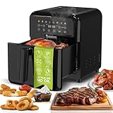 Heissluftfritteuse XL, 6 Liter - AF190 - digitale XL Heißluftfritteuse, 8 Programme, Airfryer, Fritteuse ohne Fett/Öl, 40°C - 200°C Airfryer Luftfritteuse Air Friteuse Power (Schwarz)