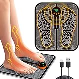 Neu Fussmassagegerät EMS Fußmassagegerät, USB Tragbare Foot Massager Intelligente Massagematte mit 8 Modi 19 Einstellbare Frequenzen für die Durchblutung Muskelschmerzen