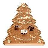 Lindt Schokolade | Weihnachts-Kostbarkeiten Pralinés-Tannenbaum | 100g | edle Pralinen in 6 festlichen Sorten, teilweise mit Alkohol | Premium Pralinen-Geschenkbox zu Weihnachten