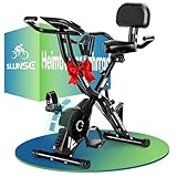 Heimtrainer Fahrrad, SLUNSE 2025 Neu Hometrainer Fahrrad mit stabilem Doppeldreieckrahmen, Klappbar Ergometer Heimtrainer mit 10dB extra Leise, Indoor Bike für Kardio-Training zu Hause, Bis 160KG