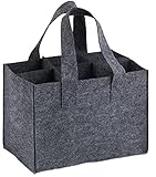 Sporgo 3 Stück Flaschenträger 6 Flaschen: Flaschentasche Filz Flaschenkorb, Wiederverwendbar Filztasche Männer Handtasche, Weinflaschentasche für Bier, Wein, Champagner, für Partys und Picknicks
