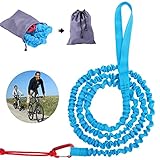 Fahrrad Abschleppseil, 3 Meter Abschleppgurt Elastisch, Tragfähigkeit 500 lbs, Elastisch Recovery Tow Strap für Kinder MTB Oder Mountainbike (blau)