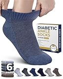 Pembrook Diabetiker-Knöchelsocken für Damen und Herren, niedrig geschnitten, nahtlos, Diabetikersocken für Herren, Hellbraun, Marineblau, Hellblau, Grau, Hellgrau, Größe L