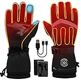 SVPRO Beheizte Handschuhe, 5V 6000mAh Wiederaufladbare Beheizte Skihandschuhe für Herren & Damen, Wasserdicht & Winddicht Elektrischer Heizhandschuh für Skifahren, Jagd, Motorradfahren, Arbeiten im