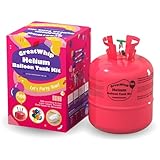 Helium Gasflasche GreatWhip 600 Liter Helium Balloon Gas für 100 Ballons, Luftballons Heliumflasche Einweg mit Füllventil, für Geburtstagsdeko, Hochzeitsdeko, Party