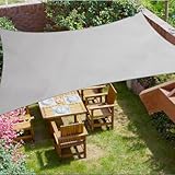 Sonnensegel wasserdicht 3x4m Sonnenschutz Windschutz Verdichter 420D Oxford-Stoff mit Sonnenschutzbeschichtung 99% UV-Schutz ideal für Balkon Garten und Terrasse- Grau
