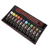 Ölgemälde-Set, mehrfarbige Ölfarben, sicher und langlebig, einfaches Färben, 12 ml, helle und volle Aluminiumröhre für Reisen, Zeichnen (12 Farben)