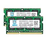 8GB Kit 2X 4GB DDR3L-1600 SODIMM PC3 PC3L 12800S 4GB 204-Pin 2Rx8 DDR3 1600MHz Unbuffered Non-ECC 1.35V CL11 Dual Rank Notizbuch Arbeitsspeicher