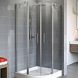 Schulte EP325006 01 500 Duschkabine Alexa Style 2.0 Runddusche, 90 x 90 cm, 192 cm, Radius 50 cm, 5 mm Sicherheitsglas klar hell beschichtet, alunatur, Montage auf Duschewanne oder Fliese