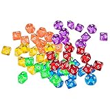 Sharplace 60 Stück Acryl Polyedrische Würfel Set, D10 Würfel Dice Spielwürfel für DND/RPG/MTG Tischspiele Brettspiel Kartenspiel Rollenspiele, FarbSpielwürfel