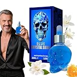 Perfume Men, Body Scented Oil Dropper, 30ml Portable Gothic Skull Fragrance Bottle, Compact Usable for Adults Travel Date Night Beach Wedding Offices Parties, 8.8x5.5cm