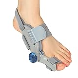 XJJAUGKLY Hallux Valgus Korrektur, Damen und Herren mit mit Verstellbarer Hallux Valgus Schiene und Silikon Zehenspreizer Polster für Daumen, Entlasten Sie Ihre Ballenzehen tagsüber und nachts, Grau