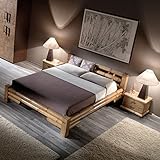 Möbel Bressmer Bambusbett 180x200 Designerbett honigAntik Doppelbett Holzbett Bambus