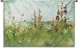 Pure Country Hollyhocks by The Sea Wand Gobelin