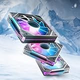 AsiaHorse RGB PC Lüfter 120MM Gehäuselüfter 3Stück [Infinity Mirror] [HDB] 1800RPM 5V3PIN ARGB und 12V4PIN PWM Lüfter, 50,000 Stunden Lebensdauer AMICI5GT Schwarz